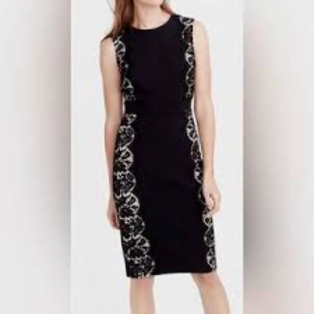 J.Crew Black Lace Panel Sheath Dress – Size 6